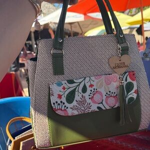 Artisanal Green, blue, yellow and Cream Women's Bag